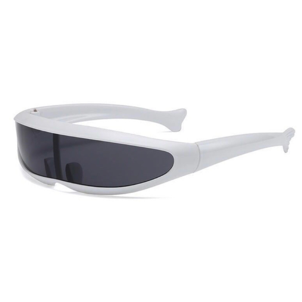 Zac's Alter Ego - White / Wrap Around Sports Visor Sunglasses Sunglasses - White